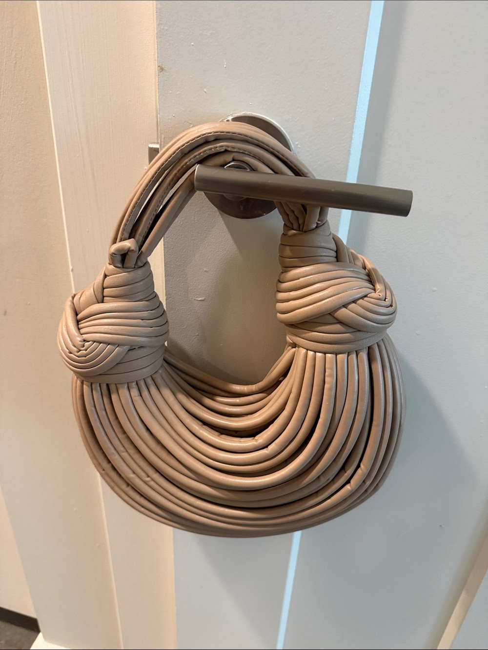 Beige Knotted Loop Hobo Bag - Women
